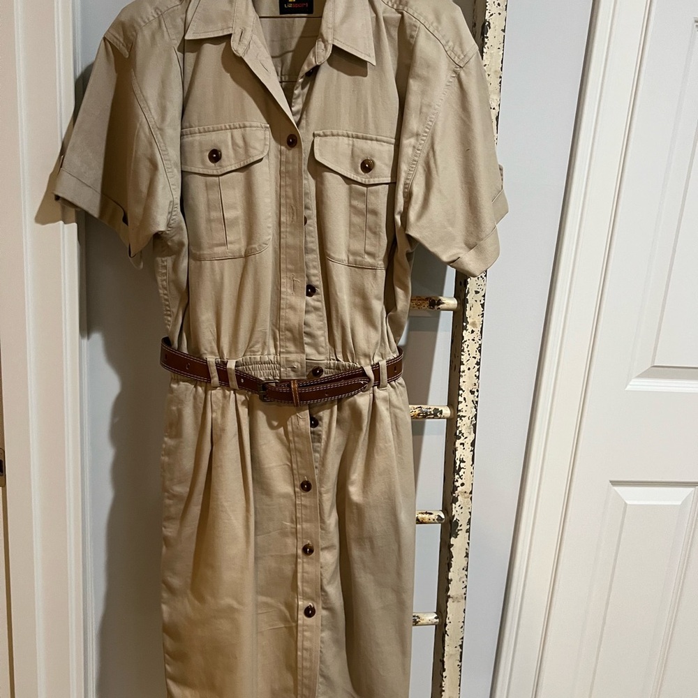 Classic Tan Button Up Dress